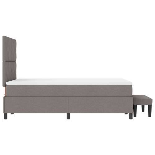 Krevet s kutijskom oprugom s madracem i klupom taupe 120x190 cm tkanina Cijena