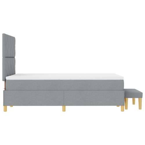 Krevet s boxspringom s madracem i klupom Svjetlosiva 120x190 cm Tkanina Cijena