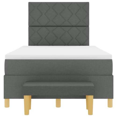 Box Spring Krevet s madracem i klupom tamno siva 120x190 cm Tkanina Cijena