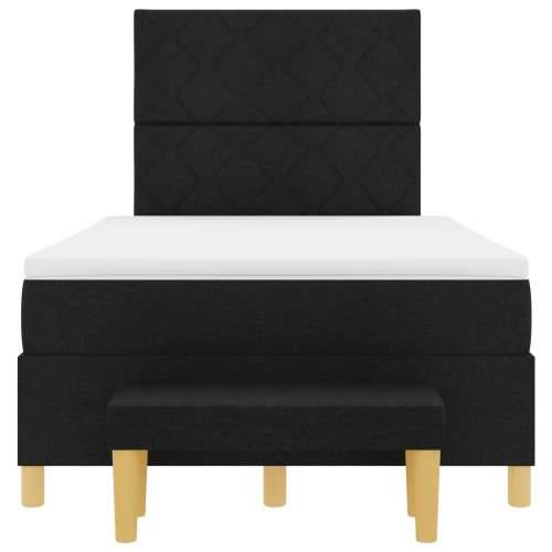 Box Spring Krevet s Madracem i Klupom Crni 120x190 cm Tkanina Cijena