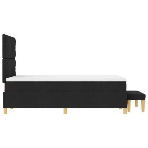 Box Spring Krevet s Madracem i Klupom Crni 120x190 cm Tkanina Cijena