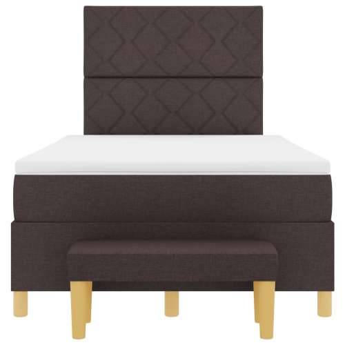 Box Spring Krevet s Madracem & Klupom Tamno Smeđi 120x190 cm Tkanina Cijena