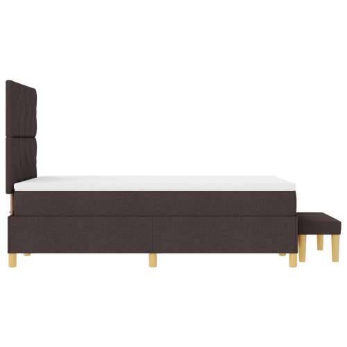 Box Spring Krevet s Madracem & Klupom Tamno Smeđi 120x190 cm Tkanina Cijena