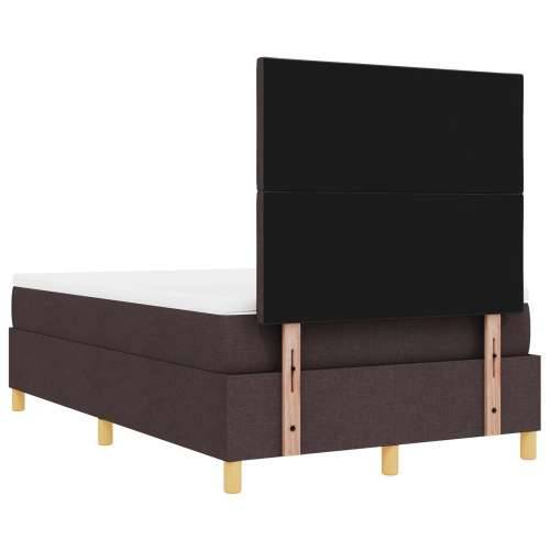 Box Spring Krevet s Madracem & Klupom Tamno Smeđi 120x190 cm Tkanina Cijena