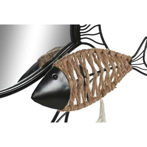 Zidno ogledalo Home ESPRIT Crna Prirodno Ribe 83 x 5,5 x 36 cm Cijena