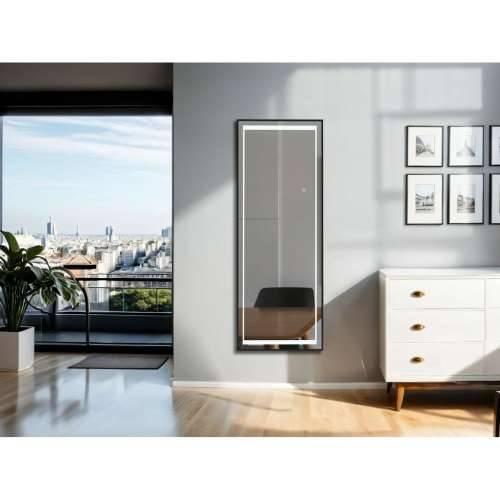 Dugo ogledalo Home ESPRIT Crna Aluminij 50 x 2 x 150 cm Cijena