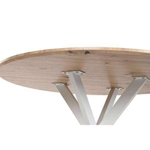 Blagavaonski stol Home ESPRIT Bijela Smeđa Željezo Drvo MDF 120 x 120 x 75 cm Cijena