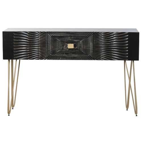 Konzola Home ESPRIT Crna zlatan 120 x 38 x 76 cm Cijena