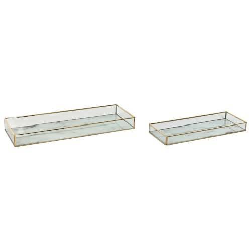 Set pladnjeva Home ESPRIT Bijela zlatan moderan 42 x 15 x 4 cm (2 kom.) Cijena