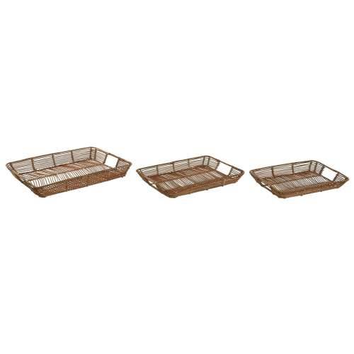 Set pladnjeva Home ESPRIT Prirodno Tropsko 44 x 32 x 6 cm (3 kom.) Cijena
