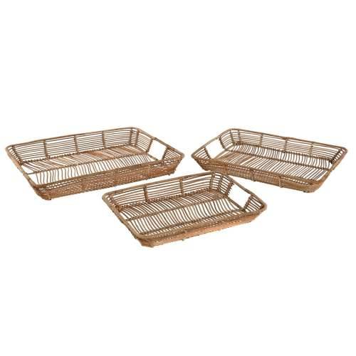 Set pladnjeva Home ESPRIT Prirodno Tropsko 44 x 32 x 6 cm (3 kom.) Cijena