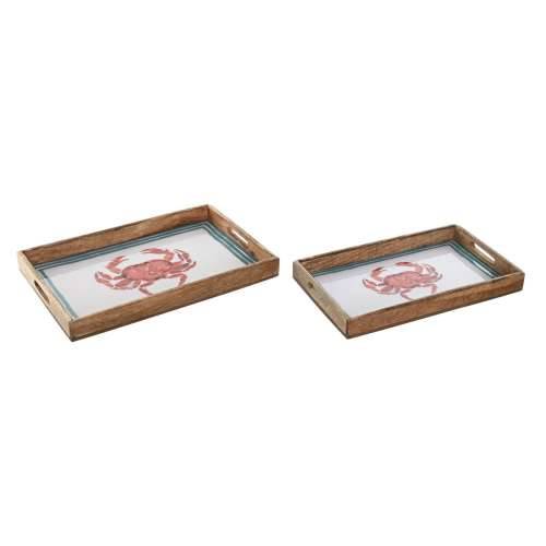 Set pladnjeva Home ESPRIT Pisana Drvo Manga 43,5 x 27 x 5,5 cm (2 kom.) Cijena