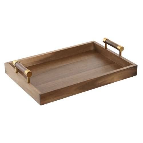 Pladanj za aperitive Home ESPRIT zlatan Prirodno Metal Drvo akacije 39 x 26,5 x 8 cm Cijena