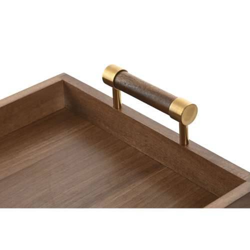 Pladanj za aperitive Home ESPRIT zlatan Prirodno Metal Drvo akacije 39 x 26,5 x 8 cm Cijena