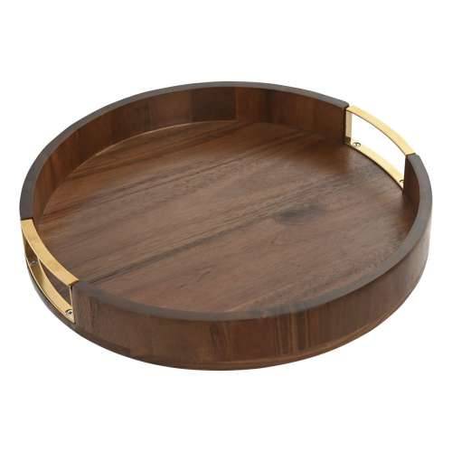 Pladanj Home ESPRIT zlatan Prirodno Metal Drvo akacije 35,5 x 35,5 x 5 cm Cijena