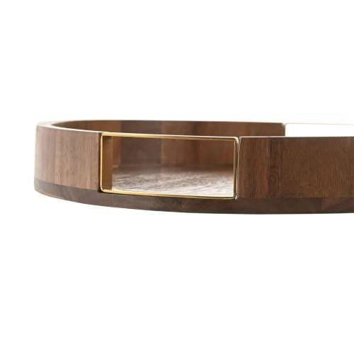 Pladanj Home ESPRIT zlatan Prirodno Metal Drvo akacije 35,5 x 35,5 x 5 cm Cijena