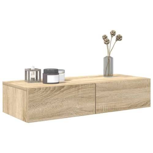 Zidna polica s ladicama sonoma hrast konstruirano drvo - sonoma hrast 80 x 33 x 17 cm 1 Cijena