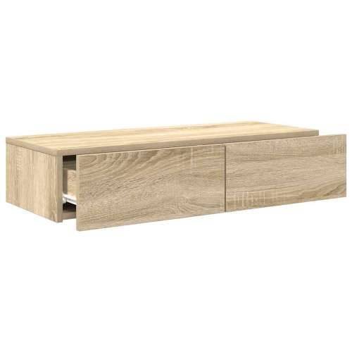 Zidna polica s ladicama sonoma hrast konstruirano drvo - sonoma hrast 80 x 33 x 17 cm 1 Cijena