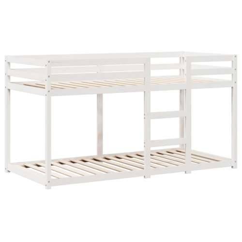 Krevet na kat s krovom bijeli 75x190 cm puno drvo bor - Bijela 75 x 190 cm Cijena