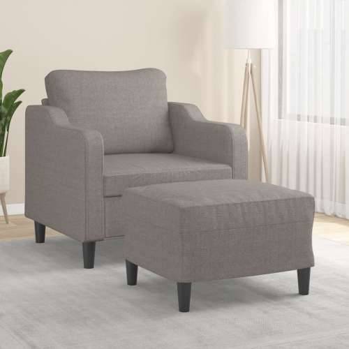 Fotelja s tabureom smeđesiva 60 cm od tkanine - Sivo-smeđa Cijena