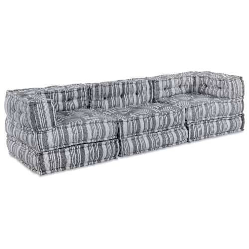 3-sjedna modularna pouf sofa svijetlosiva Cijena