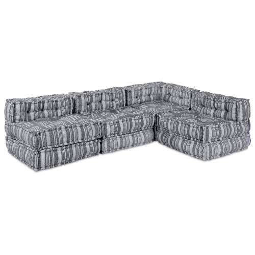 Modularni Pouf Sofa za 4 Osobe, Pretvorni, Svijetlosiva Tkanina Cijena