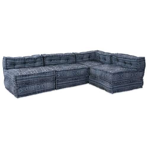 Modularni Pouf Sofa za 4 Osobe, Konvertibilna, Indigo Tkanina Cijena