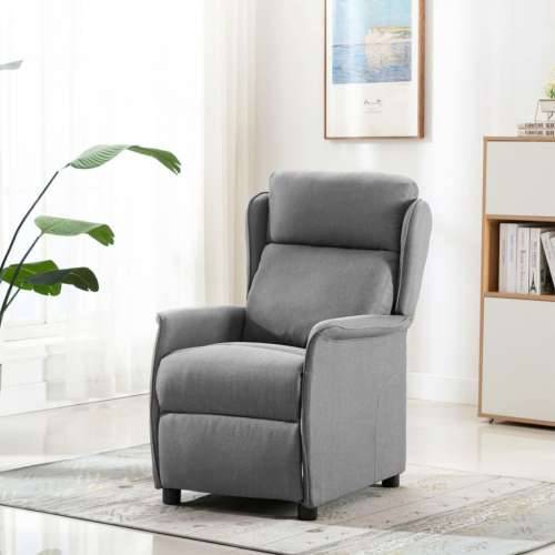 Relaxacijska fotelja svijetlosiva tkanina Cijena