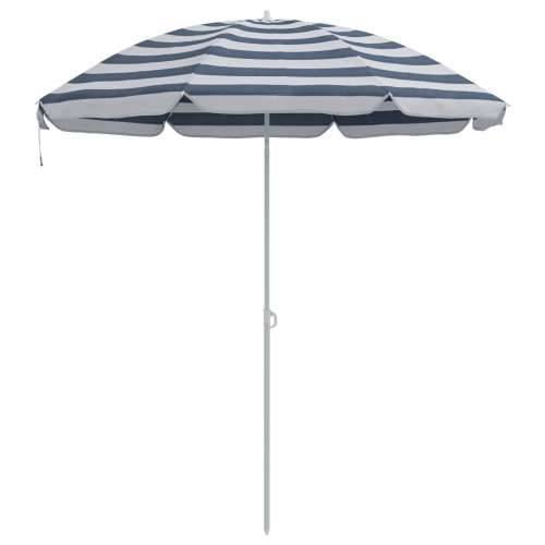Suncobran s metalnom podlogom plave i bijele boje 161x193 cm poliester Cijena