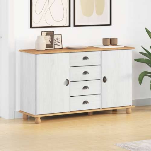 Sideboard ‘ASKIM’bijeli 133.5x40x79 cm čvrsto drvo bor Cijena