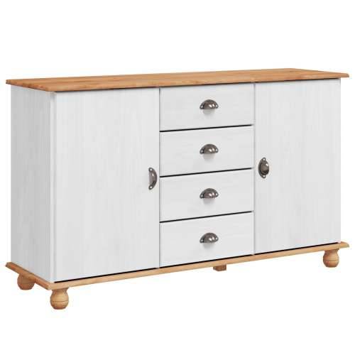 Sideboard ‘ASKIM’bijeli 133.5x40x79 cm čvrsto drvo bor Cijena