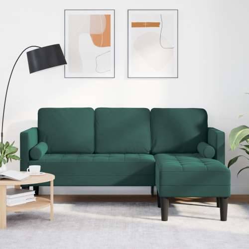 Sofa na razvlačenje s ležištem u obliku slova L tamnozelena 160 cm pliš Cijena