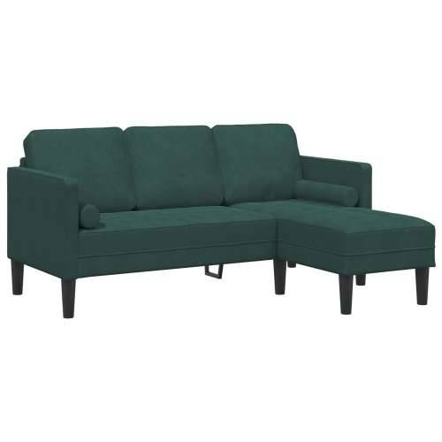 Sofa na razvlačenje s ležištem u obliku slova L tamnozelena 160 cm pliš Cijena