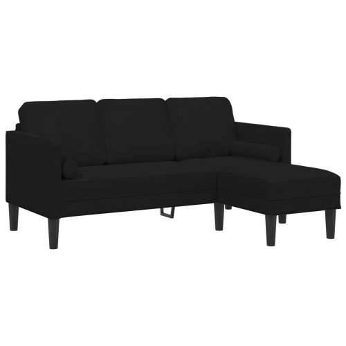 3-sjedalni kauč s chaise longue u obliku L crna 160 cm baršun Cijena