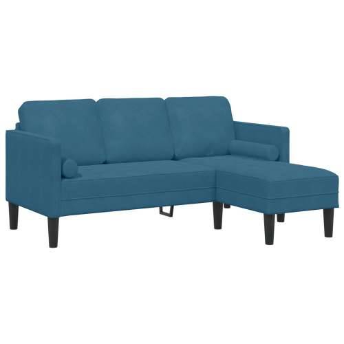 L-kauč Plavi 173x131x67 cm Velur Cijena