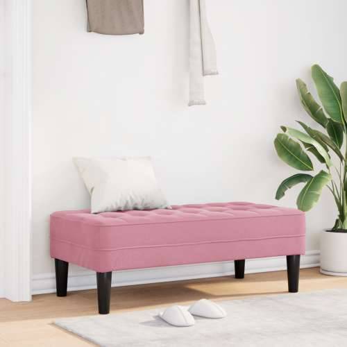 Klupa Ružičasta 113x57x39 cm Baršun Cijena
