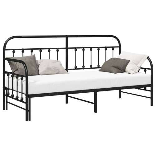 Crni krevet s podiznim krevetom 75x190 cm od čelika Cijena