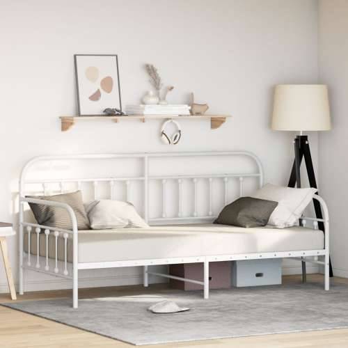 Krevet Frame Bijela 107x203 cm Čelik Cijena
