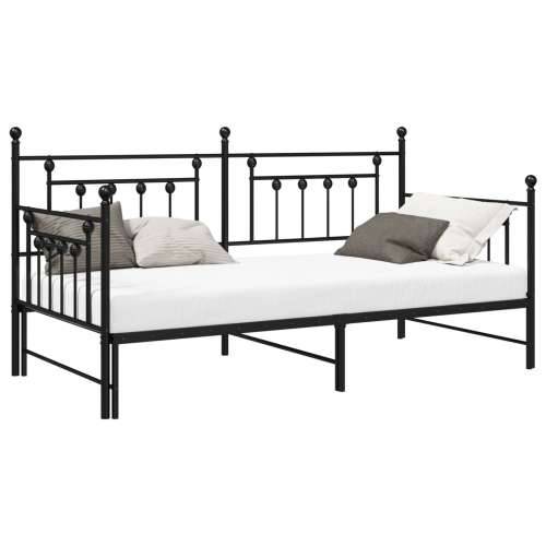 crni okvir za krevet s pomoćnim krevetom 90x200 cm od čelika Cijena