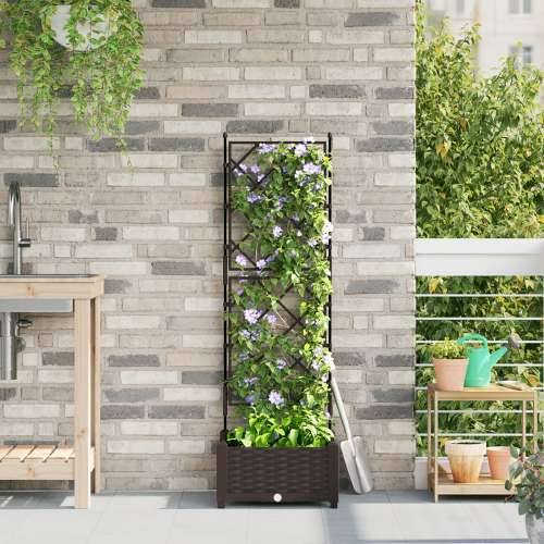 Vrtni saksija s rešetkom smeđa 40x40x125,5 cm Cijena