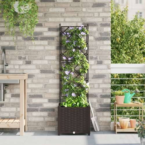 Vrtna saksija s rešetkom smeđa 40x40x143 cm Cijena