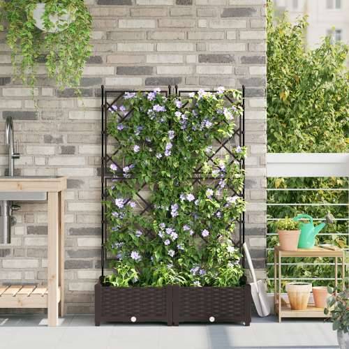 Vrtna saksija s rešetkom 2 kom Smeđa 80x40x125.5 cm Cijena