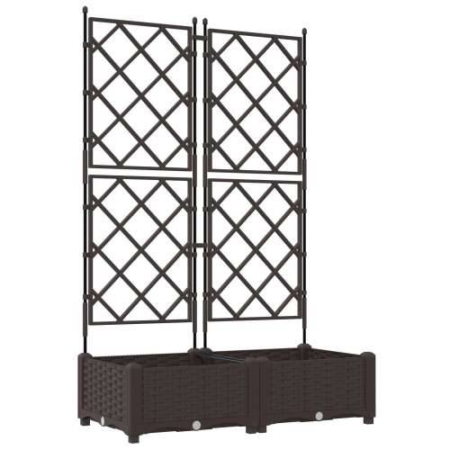 Vrtna saksija s rešetkom 2 kom Smeđa 80x40x125.5 cm Cijena