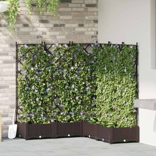 Vrtni saksija s rešetkom 5 kom smeđa 120x120x125,5 cm Cijena