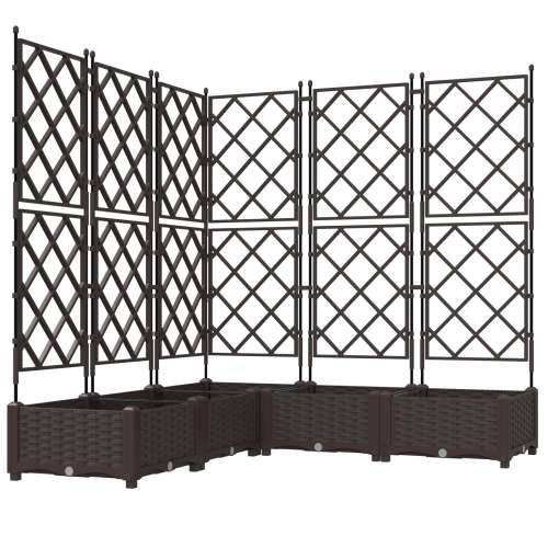 Vrtni saksija s rešetkom 5 kom smeđa 120x120x125,5 cm Cijena