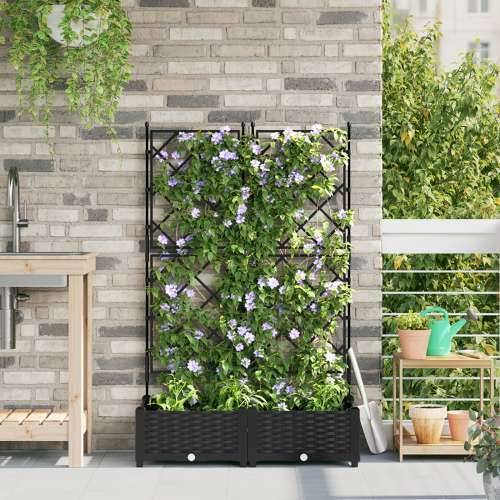Vrtna sadilica s rešetkom 2 kom Crna 80x40x125.5 cm Cijena