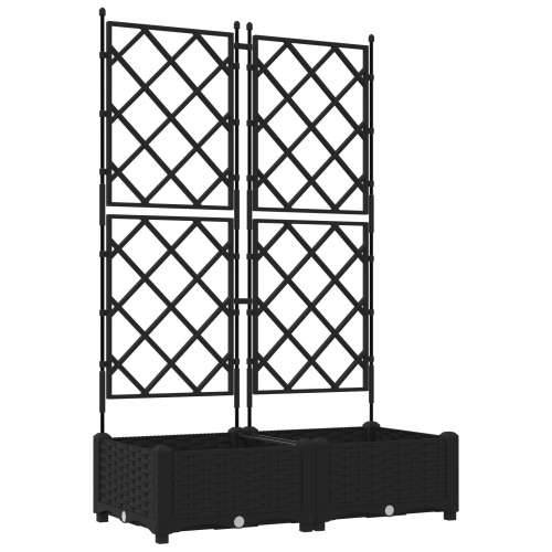 Vrtna sadilica s rešetkom 2 kom Crna 80x40x125.5 cm Cijena