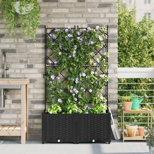 Vrtna saksija s rešetkom 2 kom Crna 80x40x143 cm Cijena