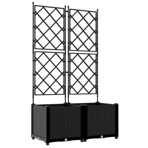 Vrtna saksija s rešetkom 2 kom Crna 80x40x143 cm Cijena