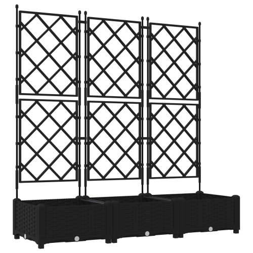 Planter s rešetkom 3 kom Crno 120x40x125.5 cm Cijena